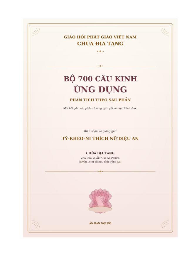 Bìa Bộ 700 Câu Kinh Ứng Dụng