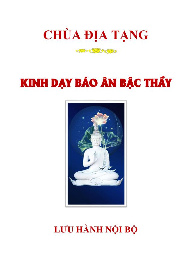 Bìa Kinh Dạy Báo Ân Bậc Thầy – Chùa Địa Tạng