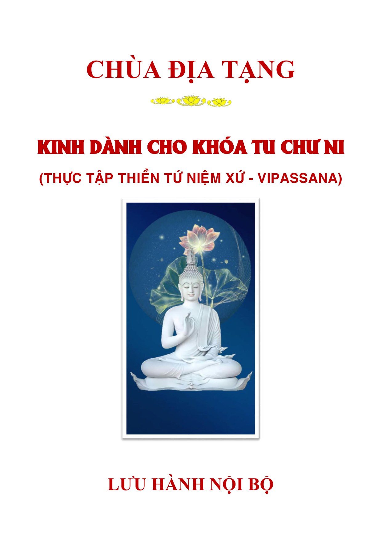 Bìa Kinh Dành Cho Khóa Tu Chư Ni