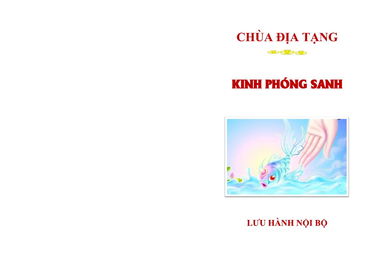 Bìa Kinh Phóng Sanh – Chùa Địa Tạng