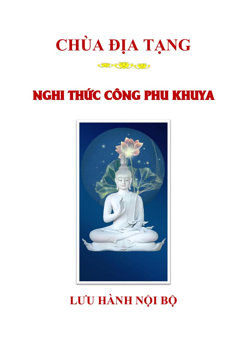 Bìa Nghi Thức Công Phu Khuya – Chùa Địa Tạng
